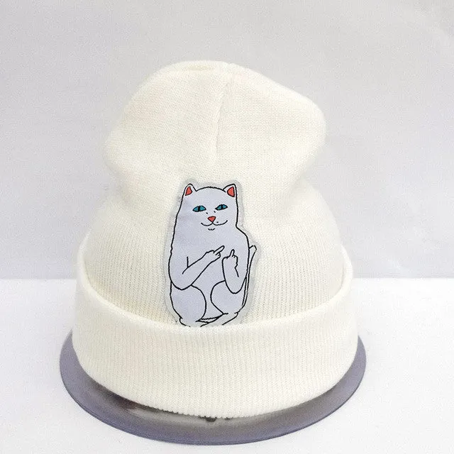 6 color NEW autumn winter spring beanie new style cat wool knit hat hip hop hedging men women