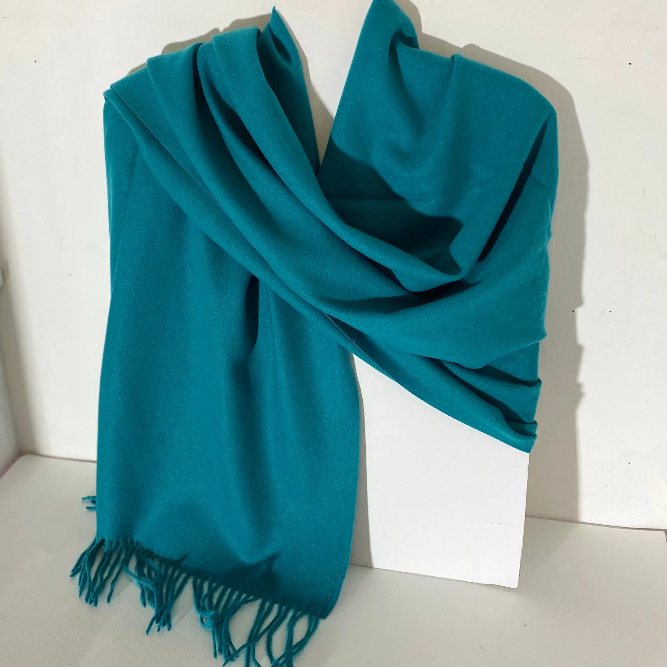 Adele - Cashmere Wool Blend Scarf - Turquoise