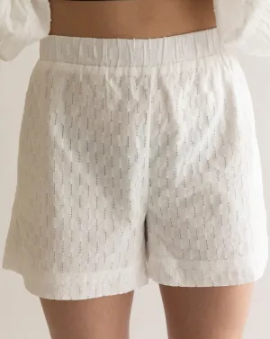 Airy lace shorts - White