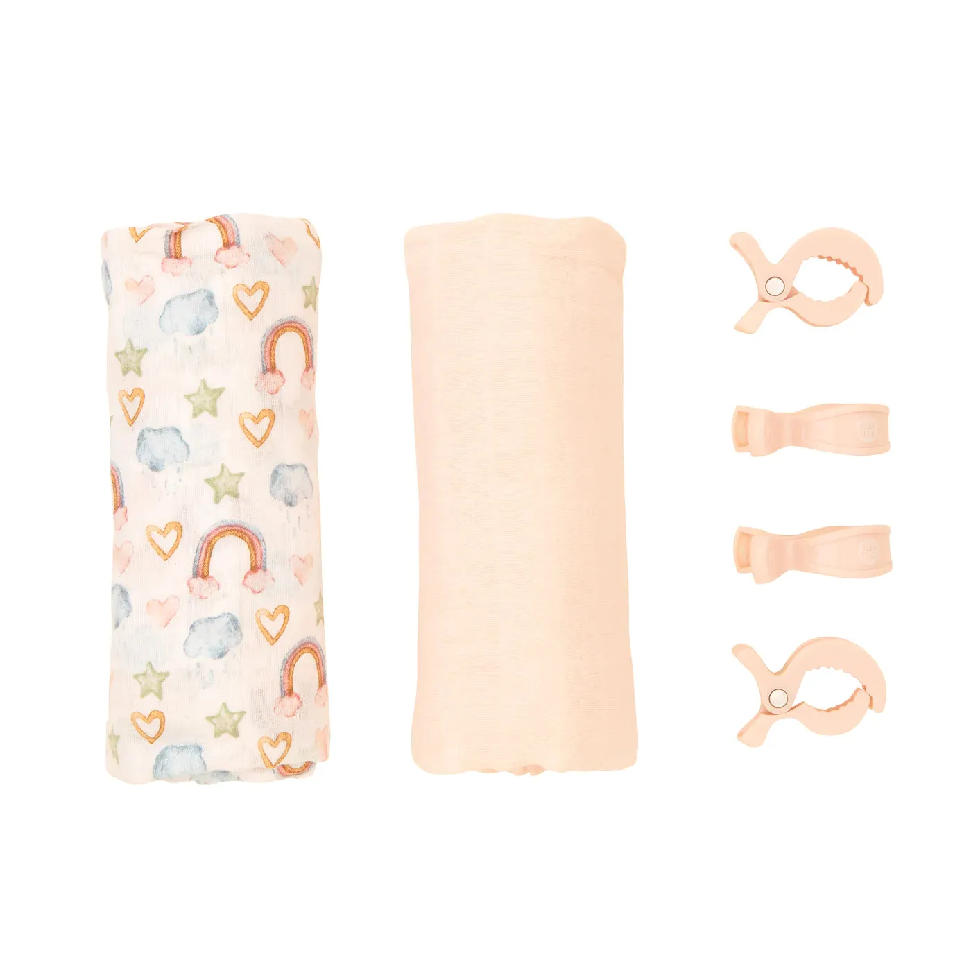 All 4 Ella - 2 Pack Wraps & 4 Pegs - Rainbow Dreams