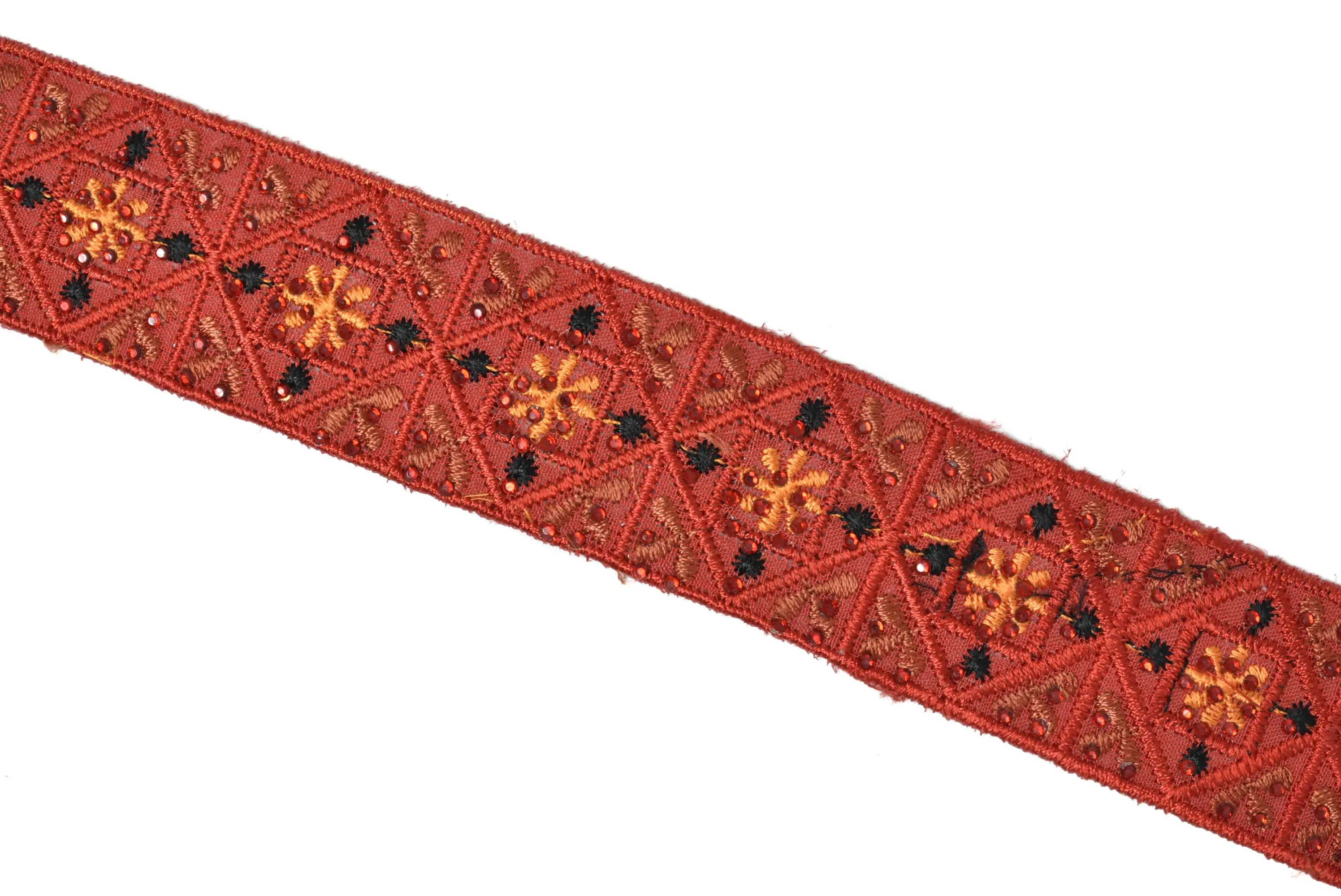 Assorted Colorful Embroidered Indian Trim 1.25" -1 Yard