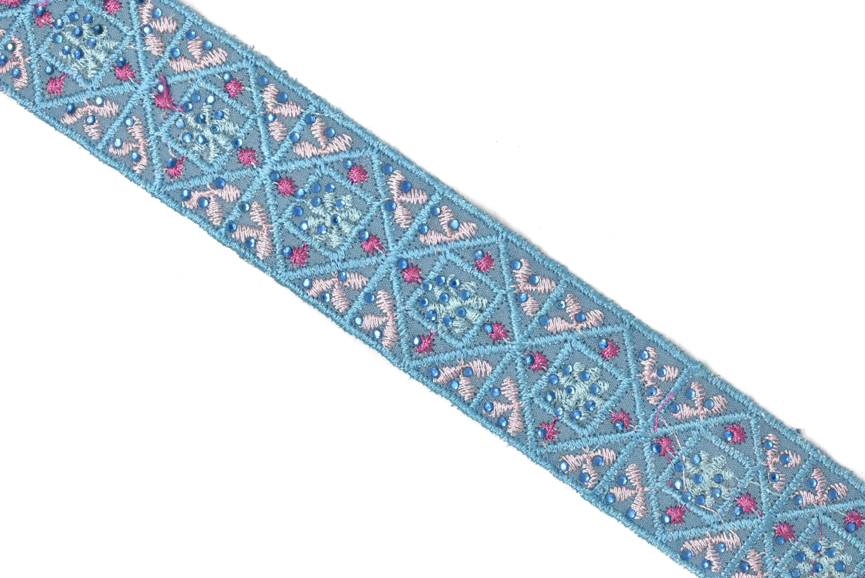 Assorted Colorful Embroidered Indian Trim 1.25" -1 Yard