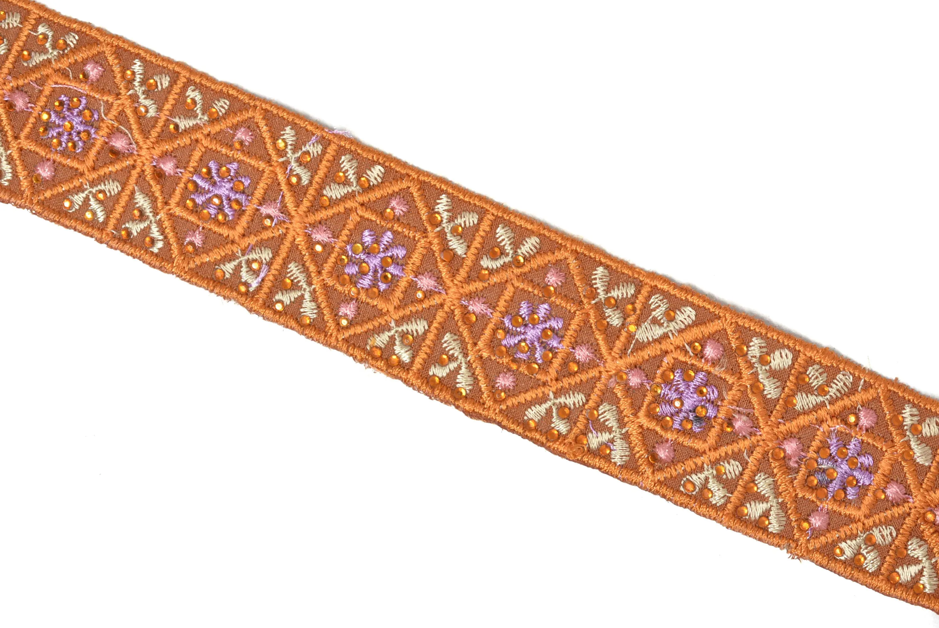 Assorted Colorful Embroidered Indian Trim 1.25" -1 Yard