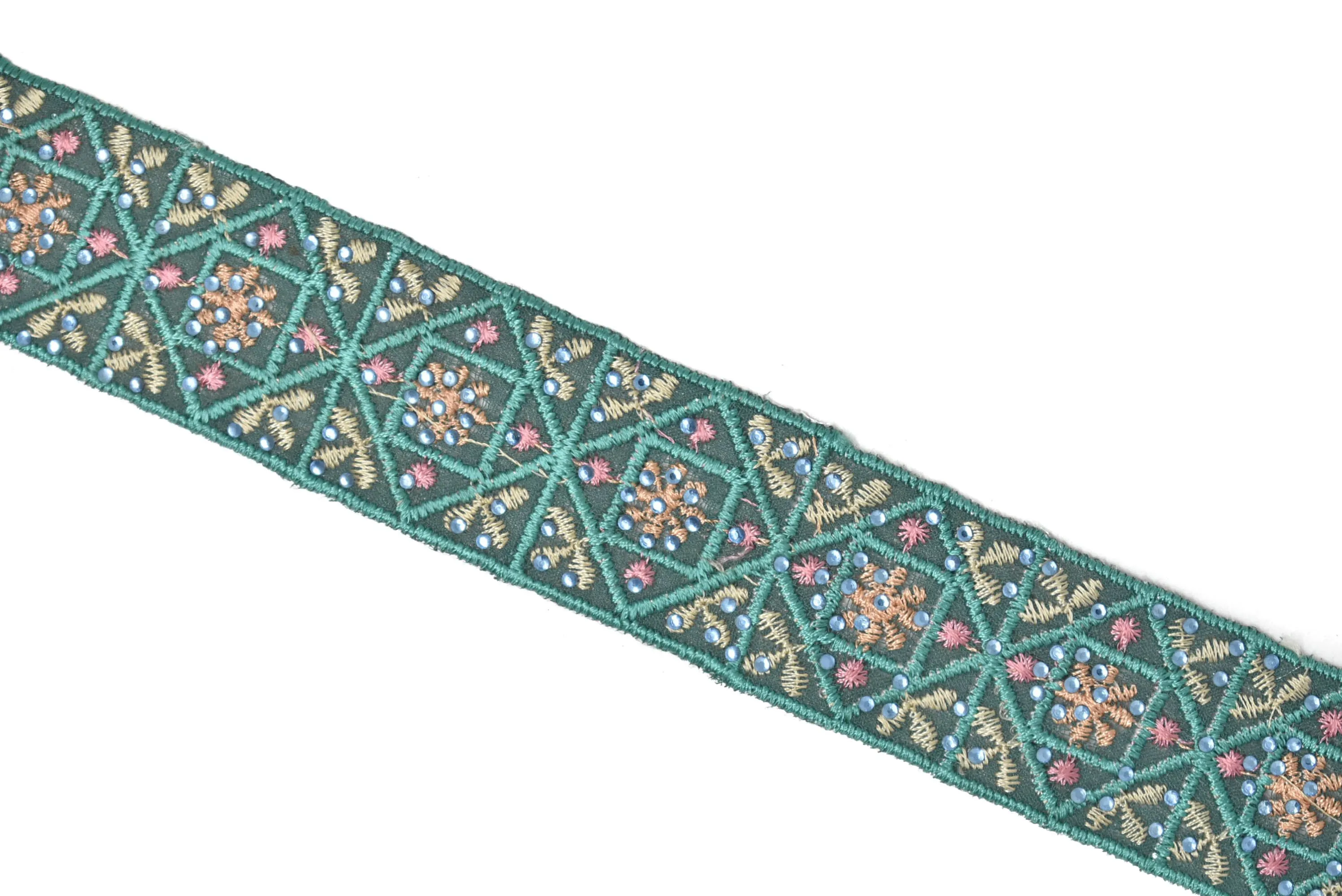 Assorted Colorful Embroidered Indian Trim 1.25" -1 Yard