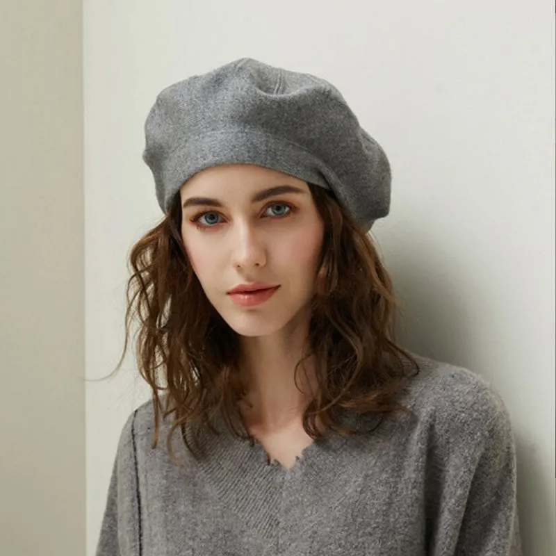 Autumn and Winter Textured Knitted Beret Hats