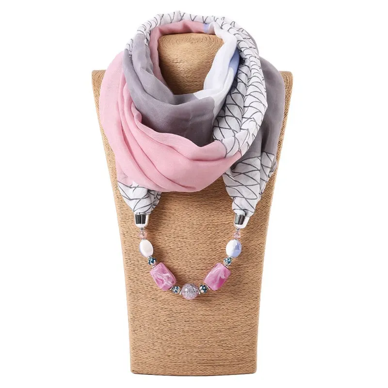 Bohemian Style Wrap Beads Pendant Necklace Scarf