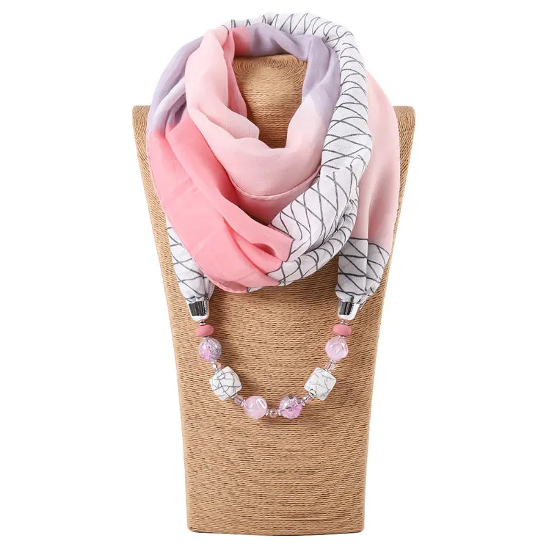 Bohemian Style Wrap Beads Pendant Necklace Scarf