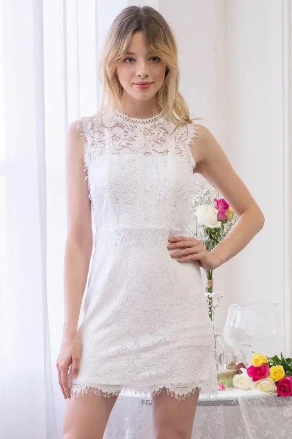 Bridal Suite Lace Trim Dress