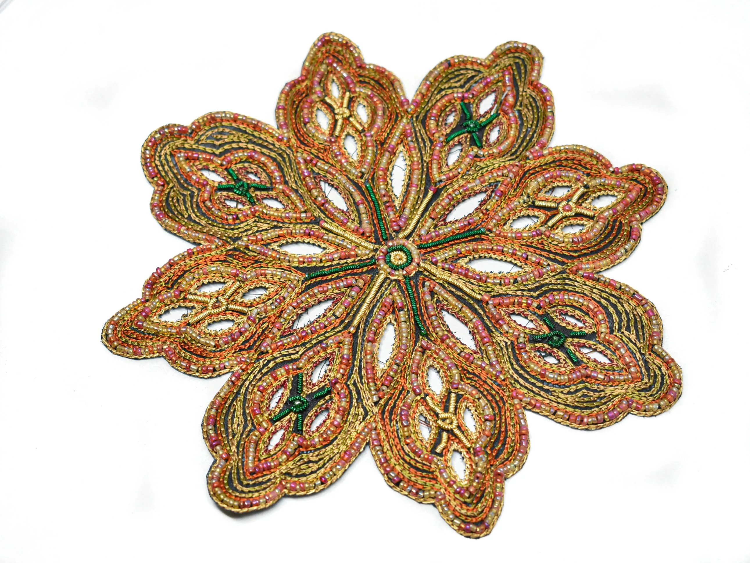 Bugle Beaded Patch Applique 8" - 1 Piece