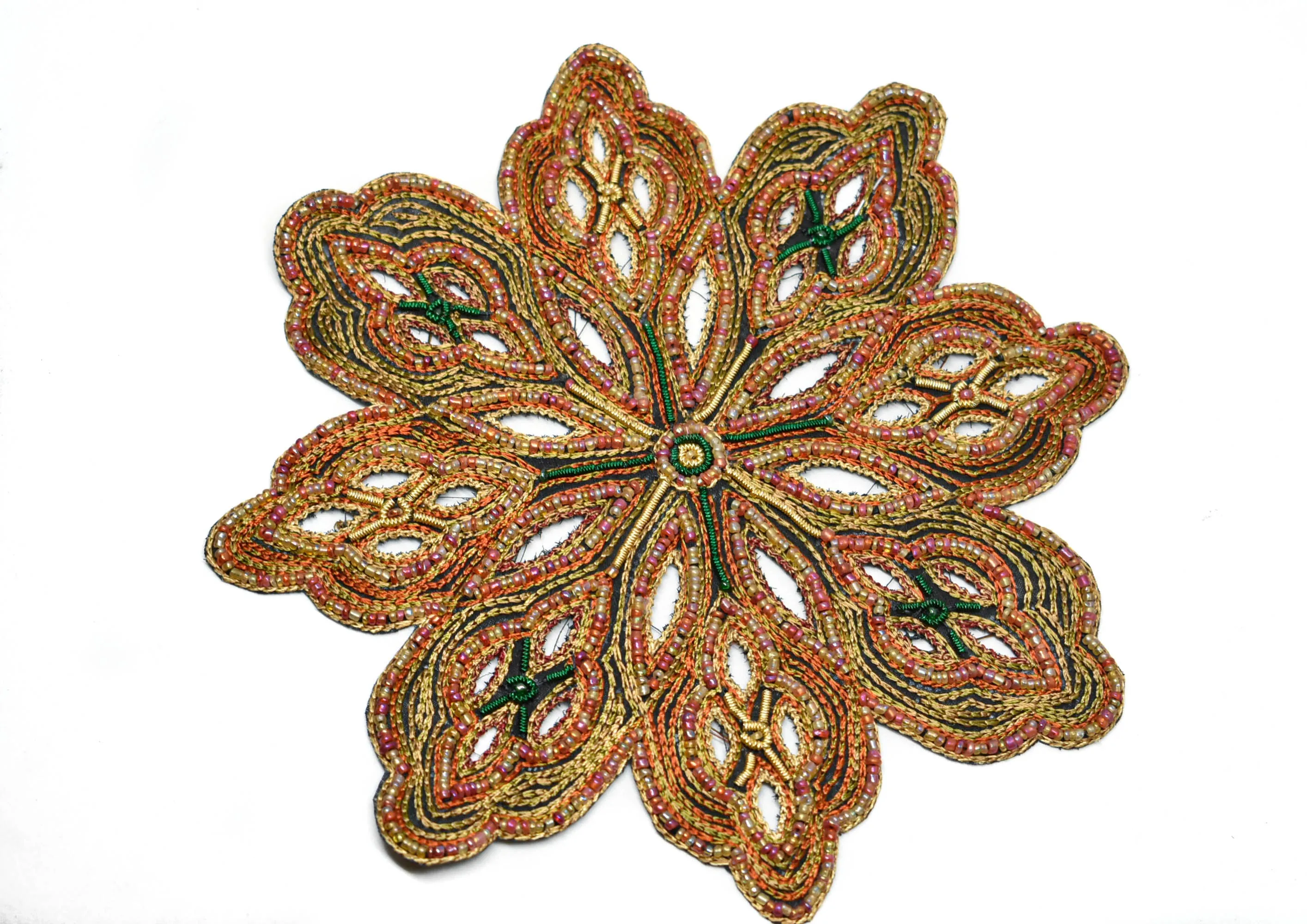 Bugle Beaded Patch Applique 8" - 1 Piece