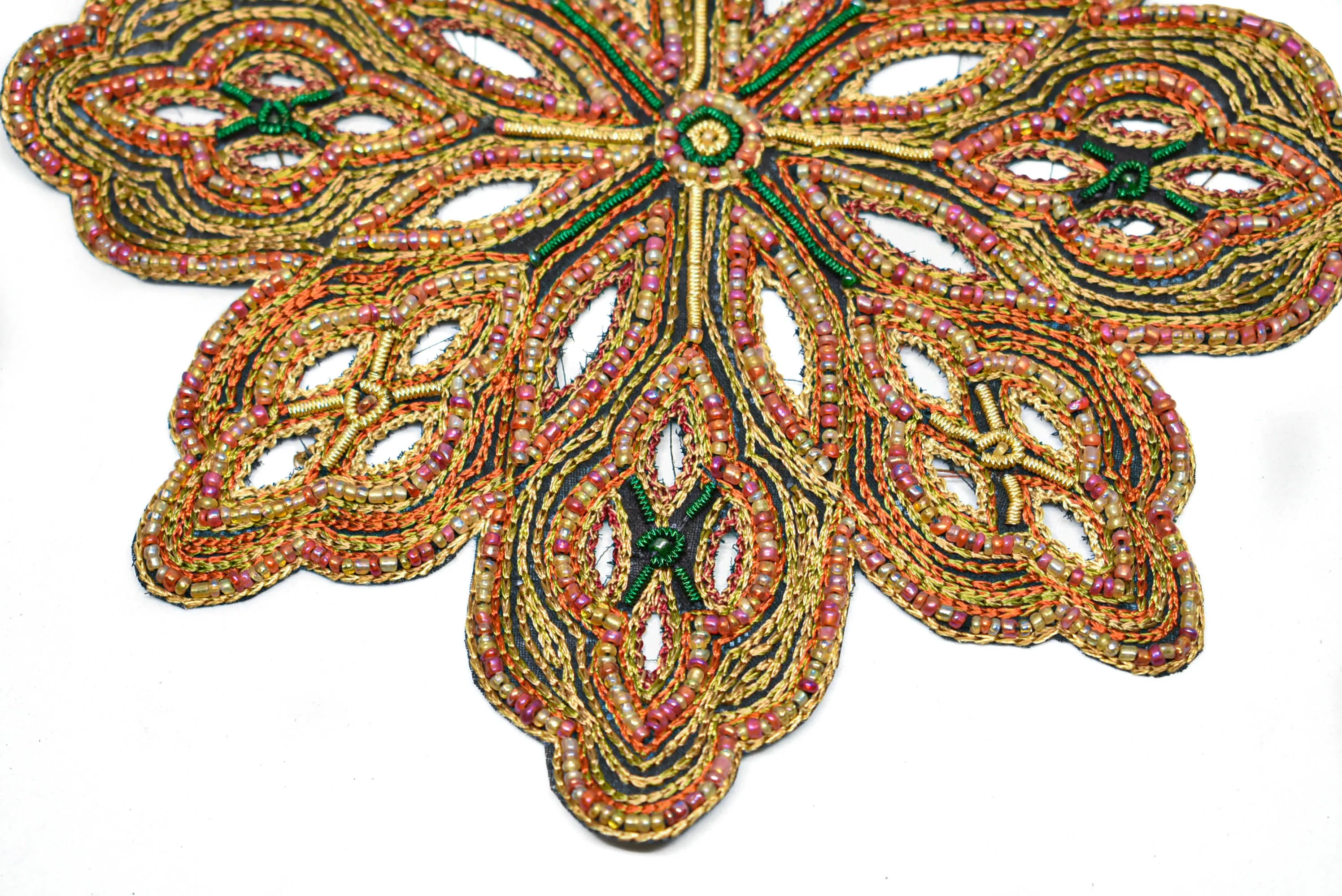 Bugle Beaded Patch Applique 8" - 1 Piece