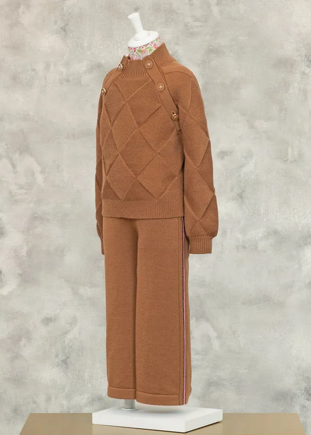 Camel Textured Knit Set