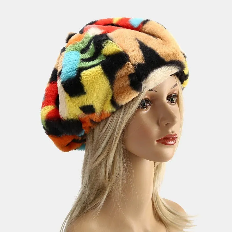 Colorful and Vibrant Graffiti Print Winter Beret Hats