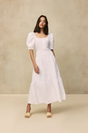 Cotton Poplin Tiered Dress