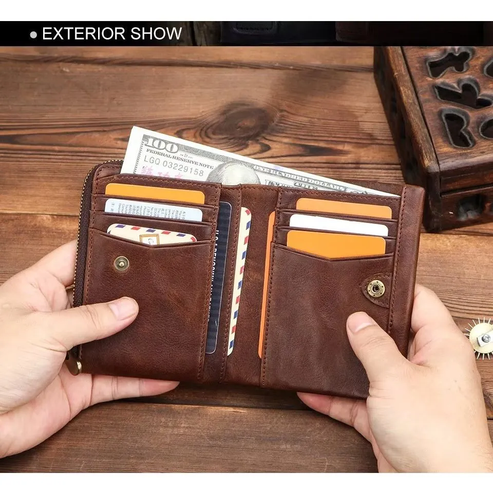 CowLuxe Short Leather Men's Refined Wallet