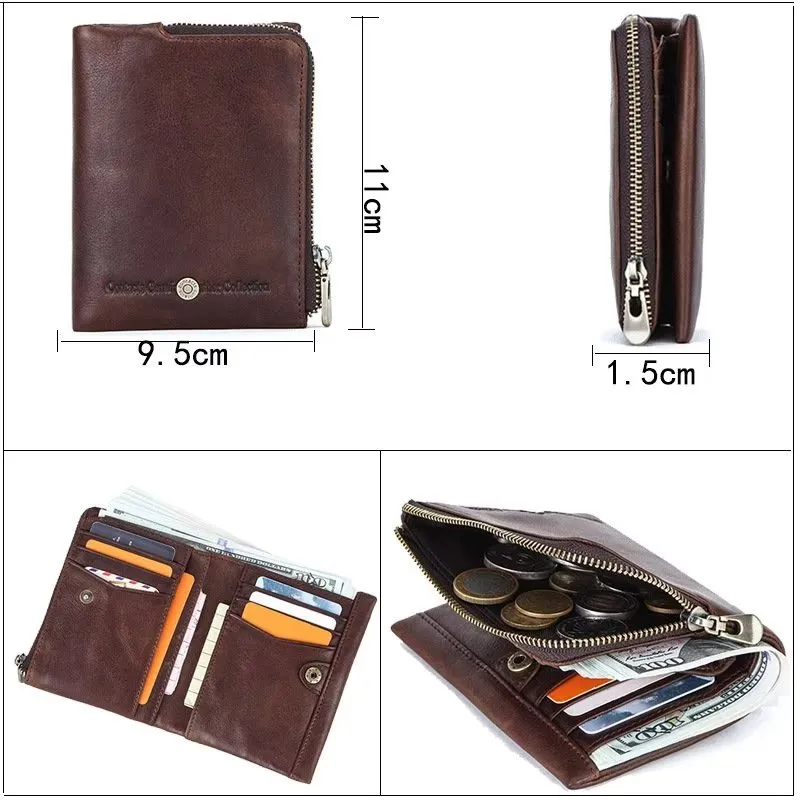 CowLuxe Short Leather Men's Refined Wallet