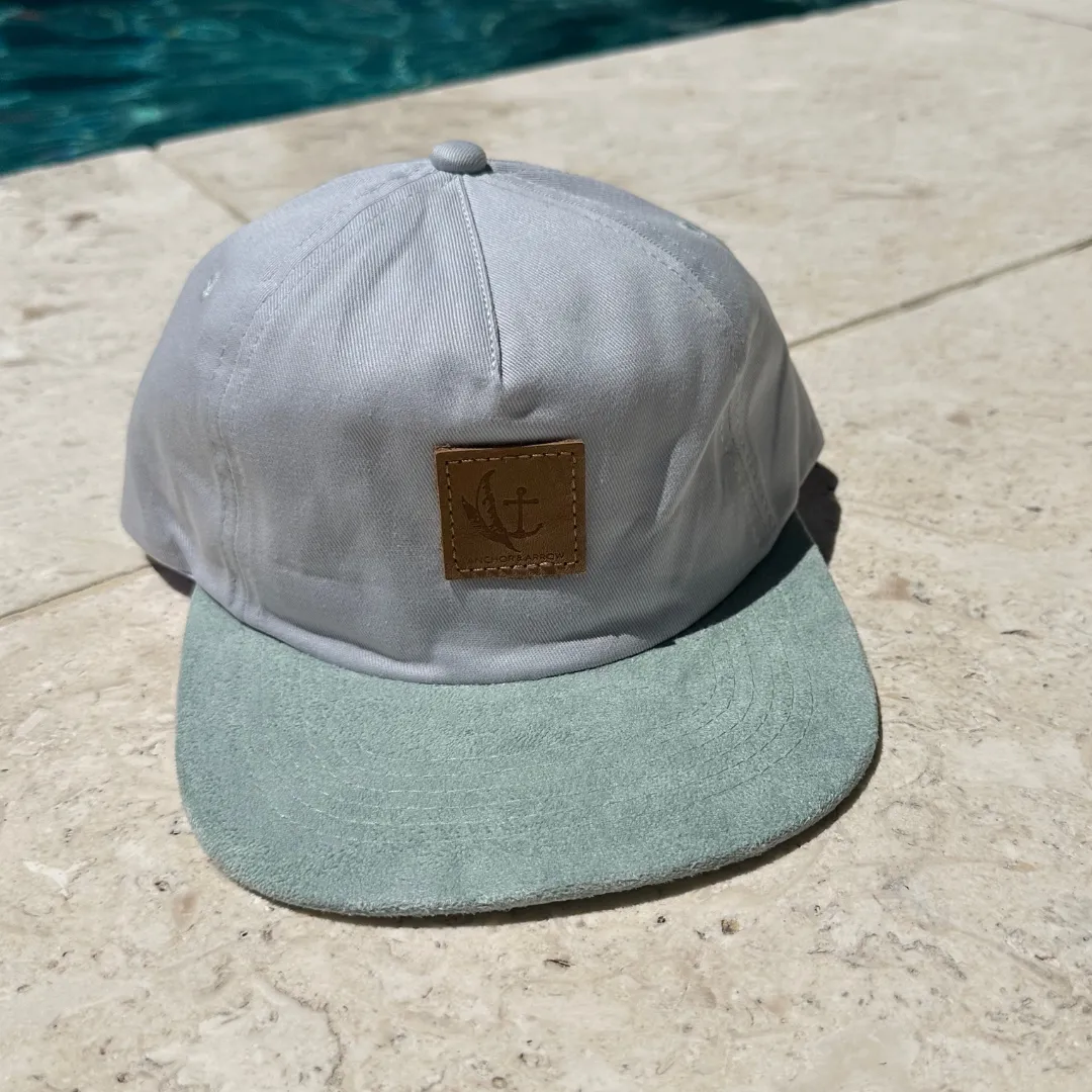 Cruiser Cap - Blue Canvas & Sage Suede