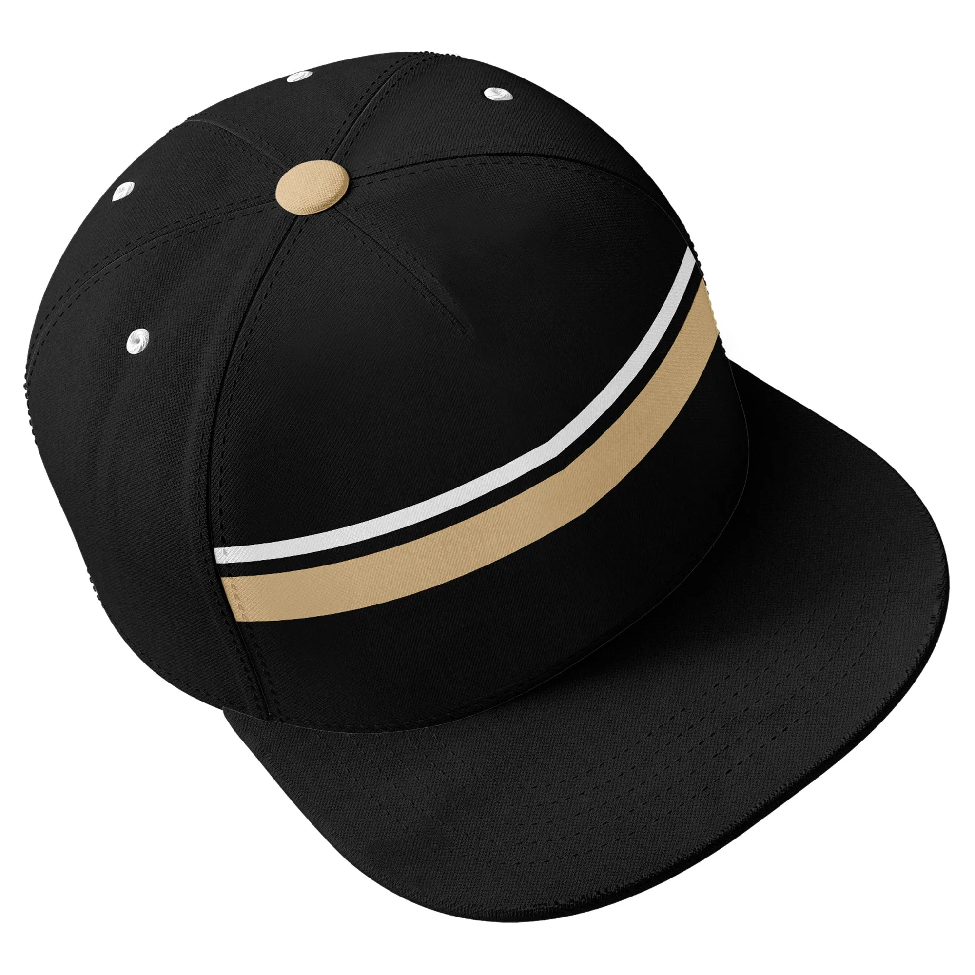 Custom Black New Orleans Hat Sport Design Cap Stitched Adjustable Personalized PR067B-D020262-19