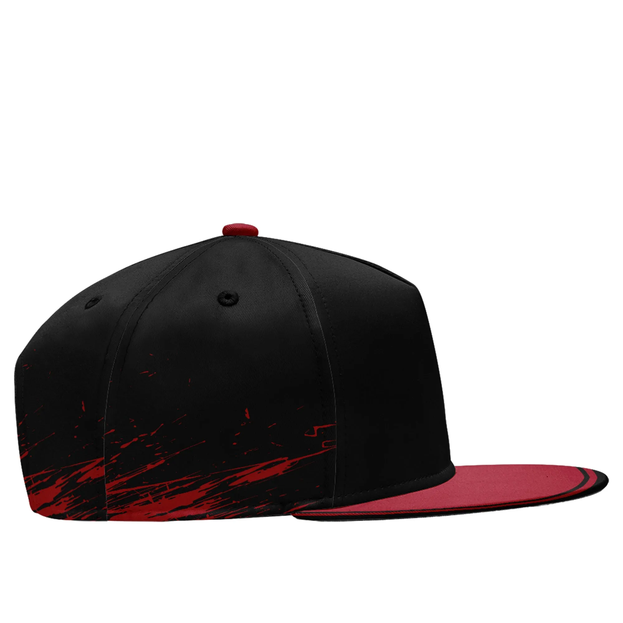 Custom Black Red Atlanta Hat Sport Design Cap Stitched Adjustable Personalized PR067B-D020261-3