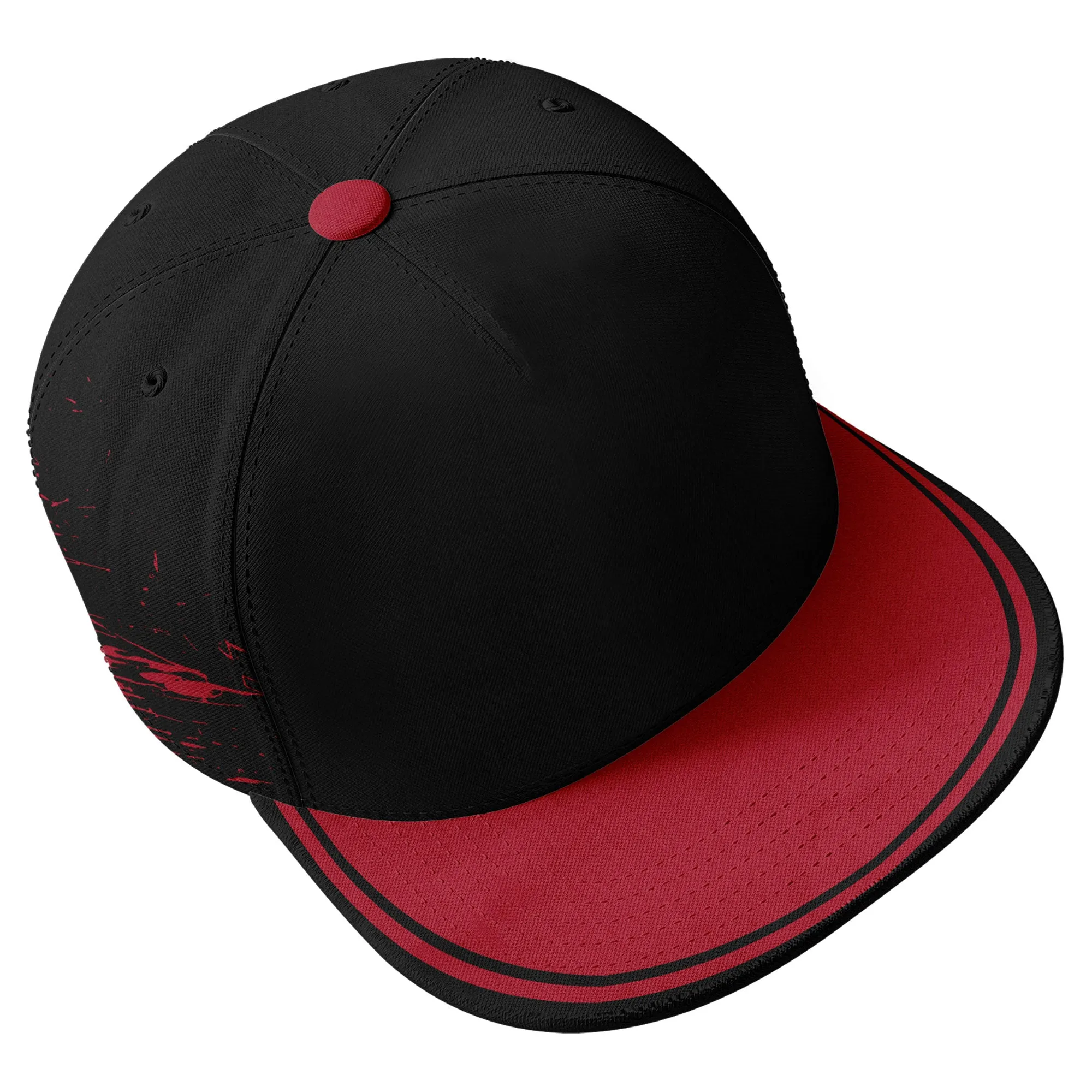 Custom Black Red Atlanta Hat Sport Design Cap Stitched Adjustable Personalized PR067B-D020261-3