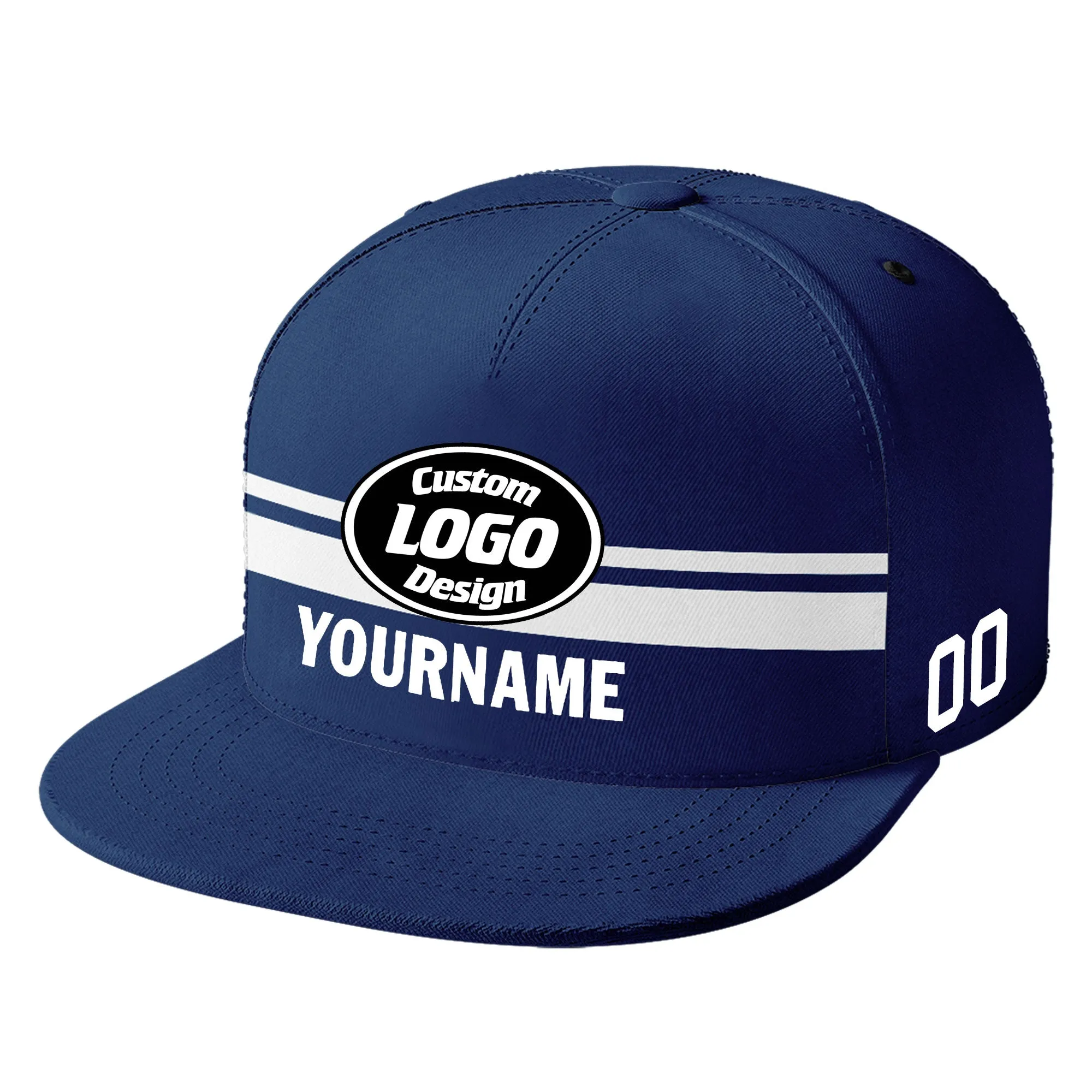 Custom Blue Dallas Hat Sport Design Cap Stitched Adjustable Personalized PR067B-D020262-9