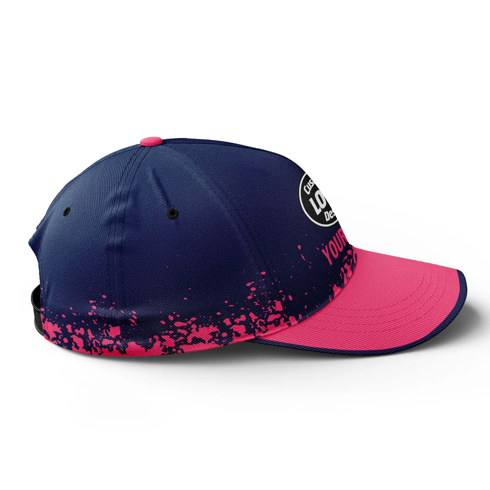 Custom Blue Pink Hat Sport Design Cap Stitched Adjustable Personalized YW061-D020231-1