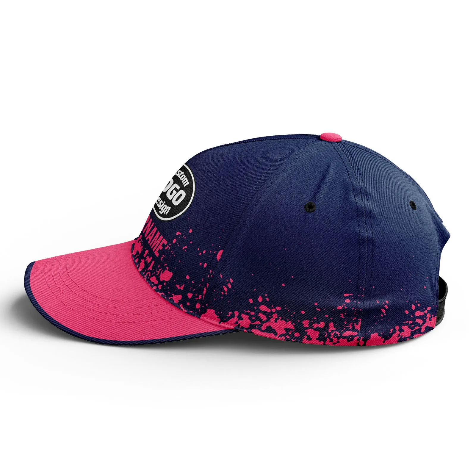 Custom Blue Pink Hat Sport Design Cap Stitched Adjustable Personalized YW061-D020231-1