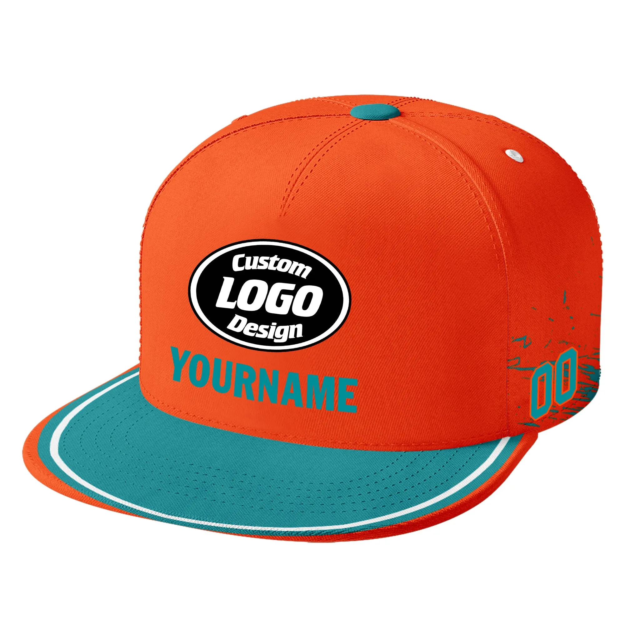 Custom Orange Green Miami Hat Sport Design Cap Stitched Adjustable Personalized PR067B-D020261-24