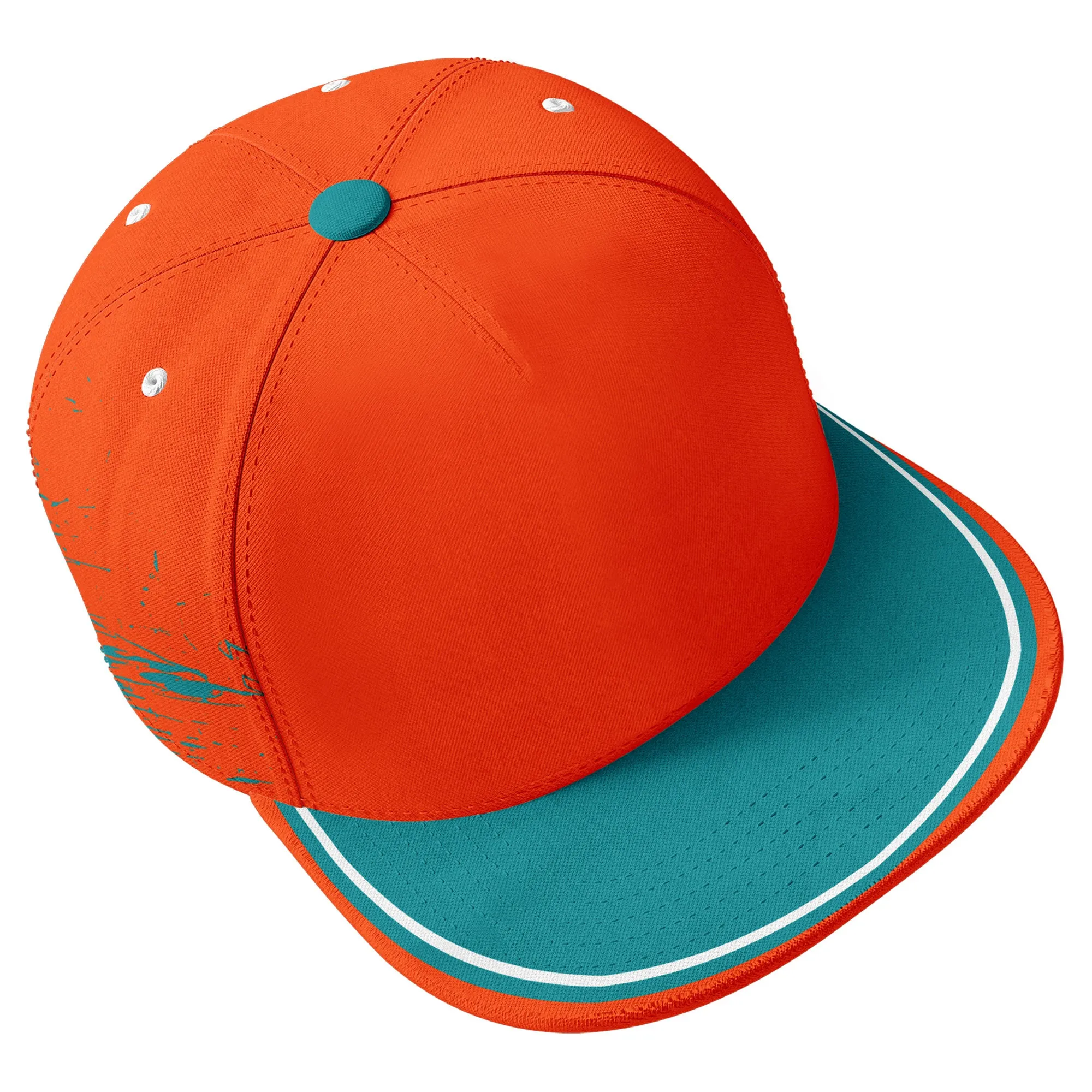 Custom Orange Green Miami Hat Sport Design Cap Stitched Adjustable Personalized PR067B-D020261-24