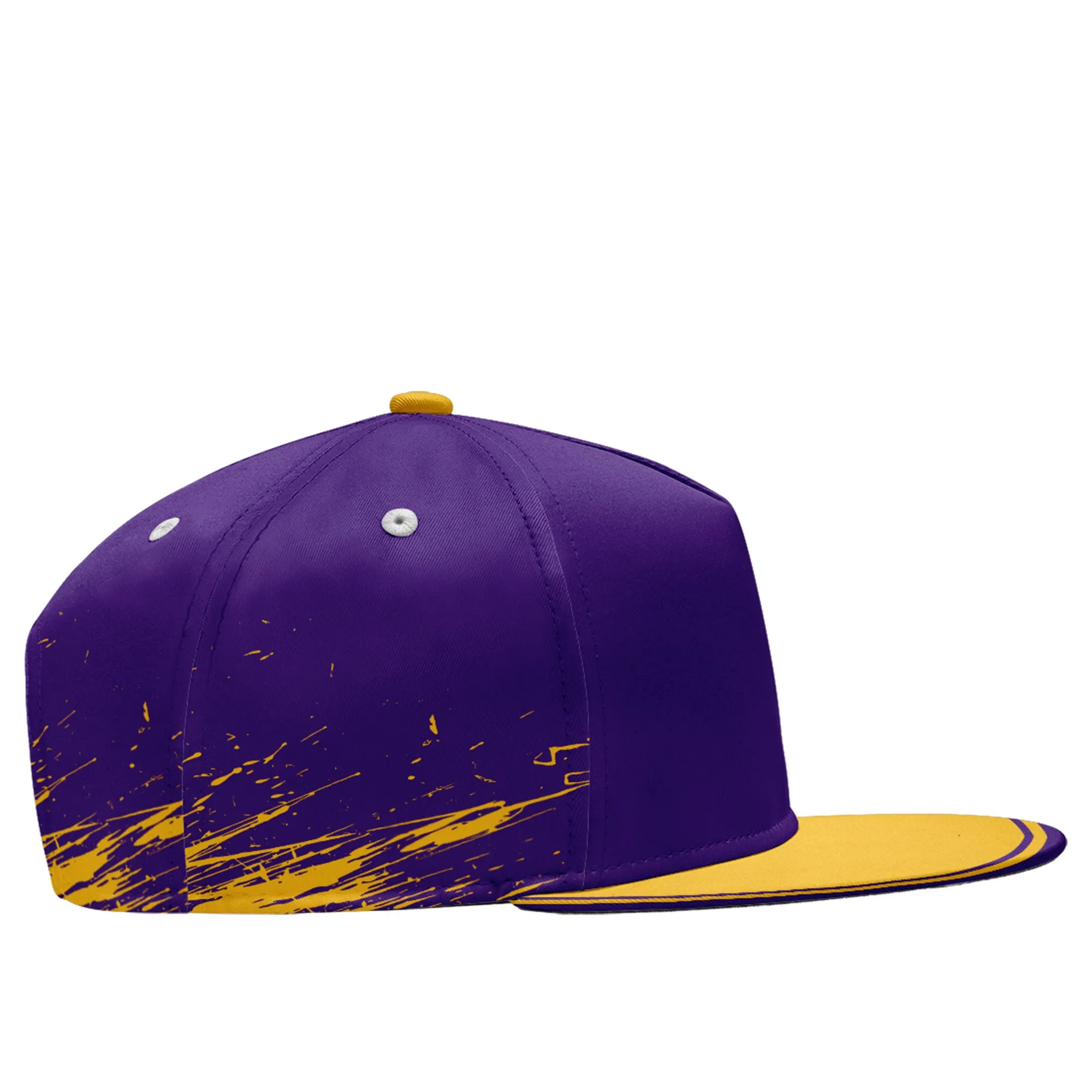 Custom Purple Yellow Minnesota Hat Sport Design Cap Stitched Adjustable Personalized PR067B-D020261-17