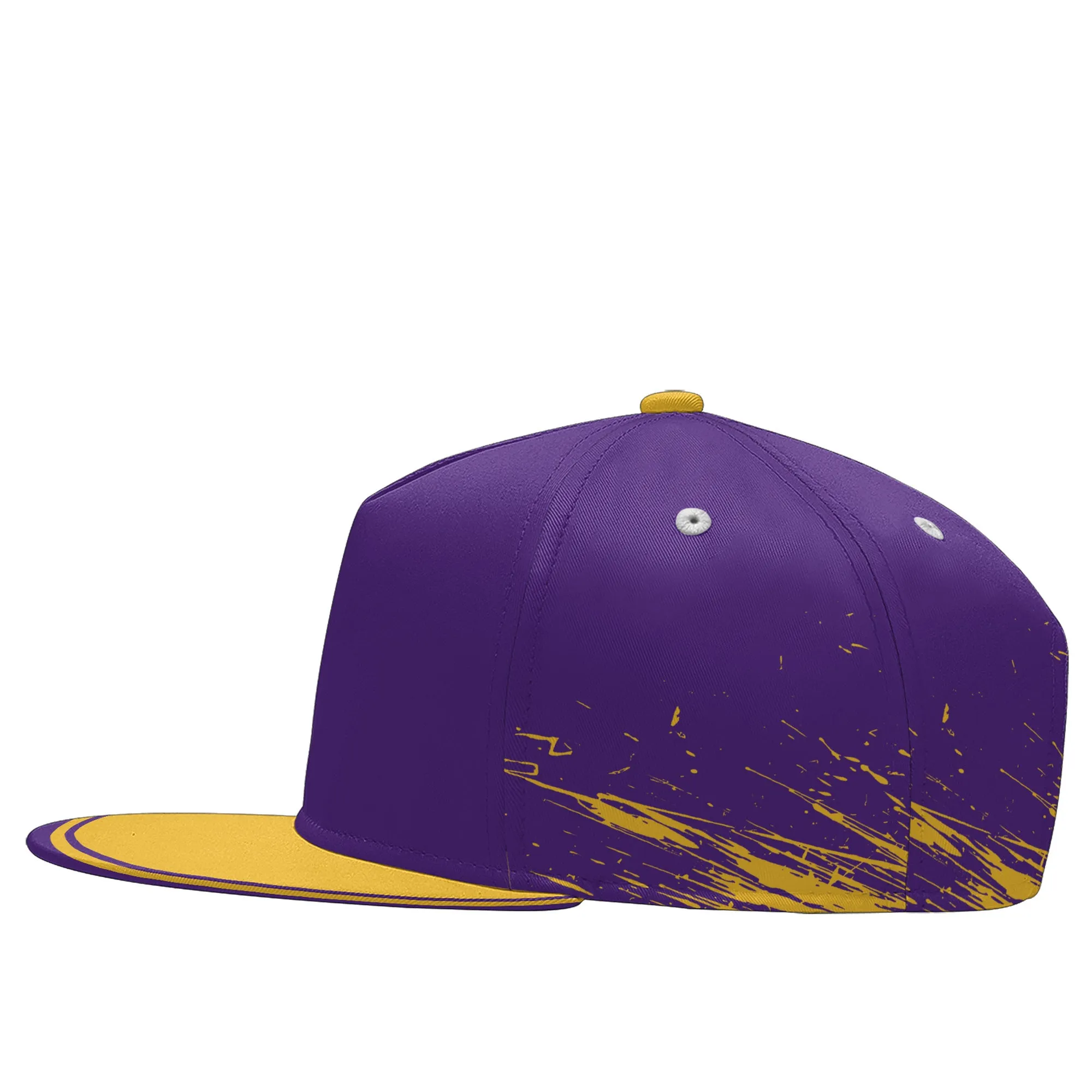 Custom Purple Yellow Minnesota Hat Sport Design Cap Stitched Adjustable Personalized PR067B-D020261-17