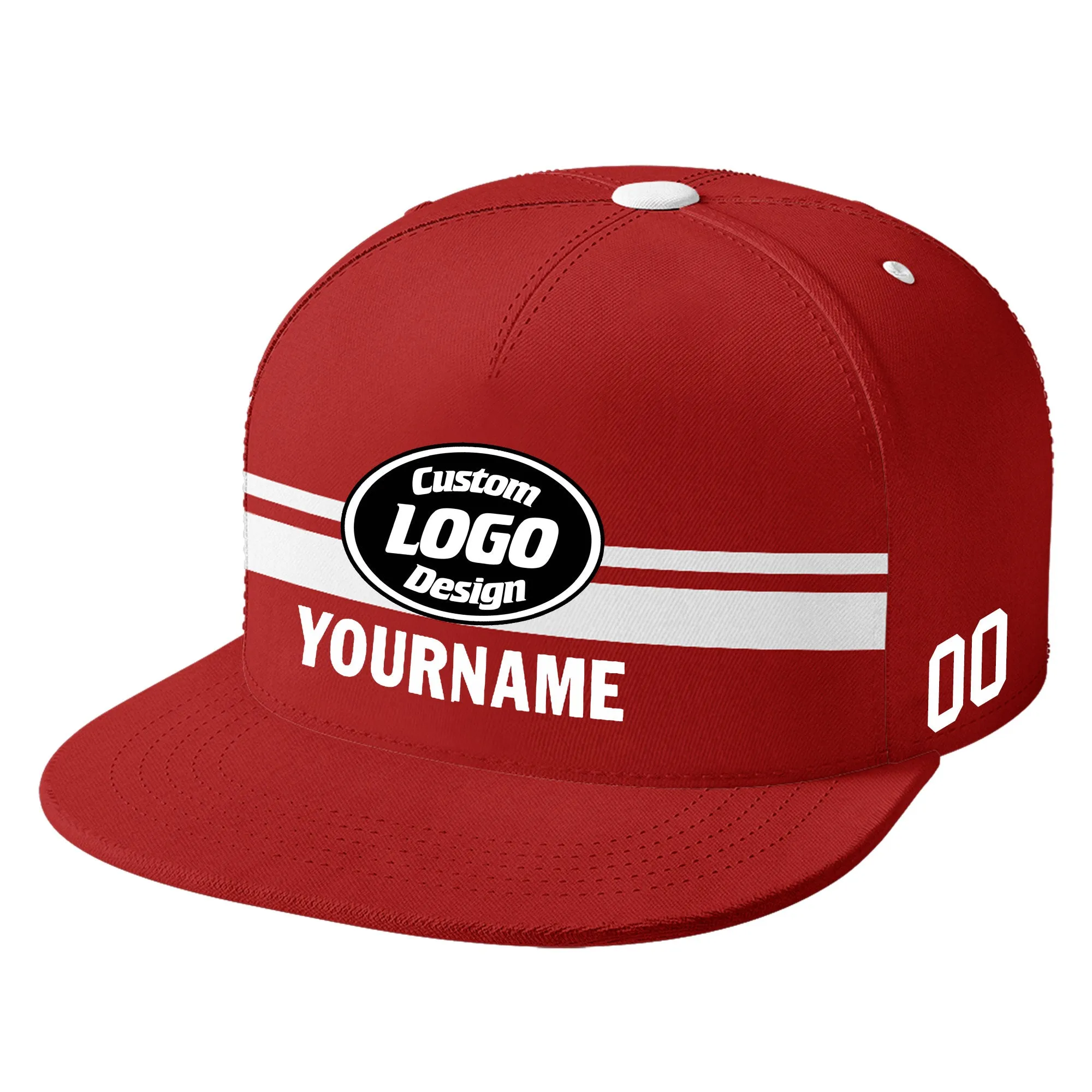 Custom Red San Francisco Hat Sport Design Cap Stitched Adjustable Personalized PR067B-D020262-25