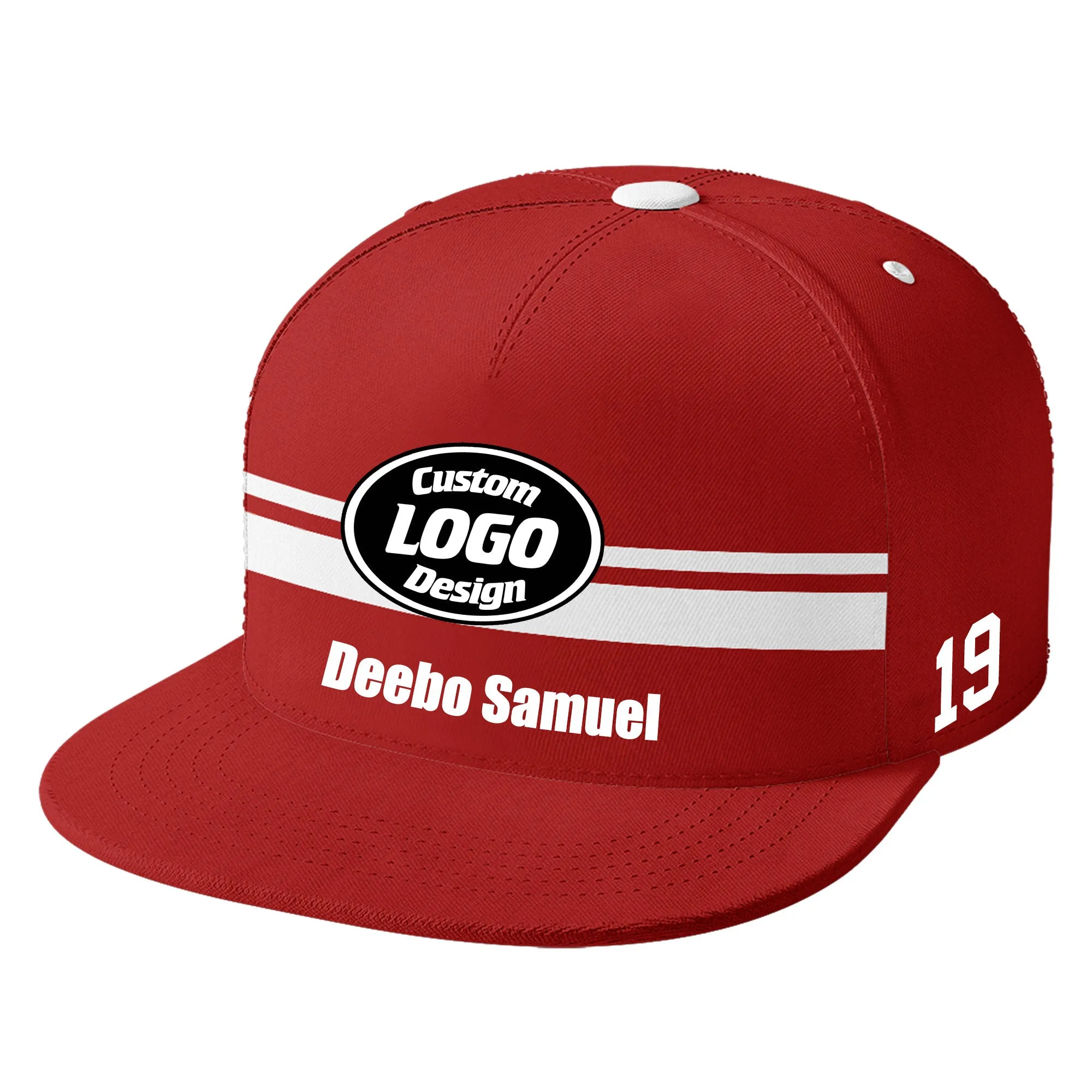 Custom Red San Francisco Hat Sport Design Cap Stitched Adjustable Personalized PR067B-D020262-25