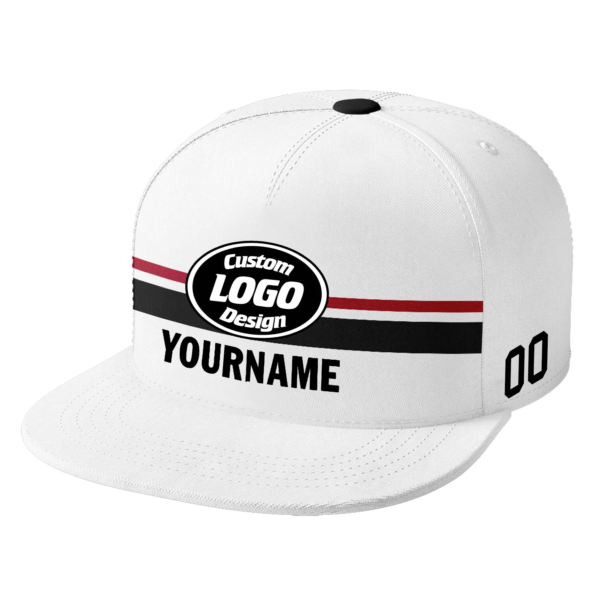 Custom White Baltimore Hat Sport Design Cap Stitched Adjustable Personalized PR067B-D020262-2