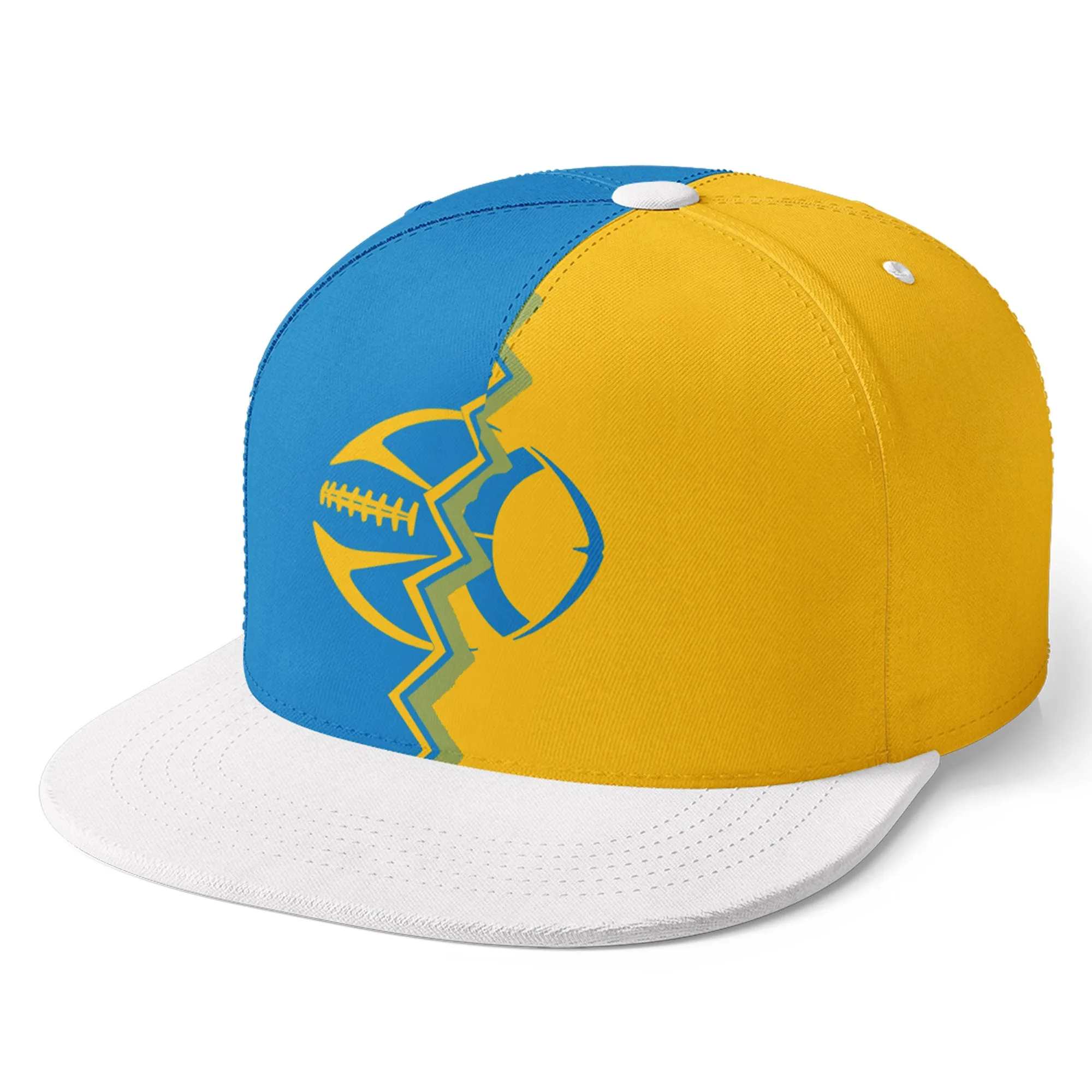 Custom Yellow Blue California Hat Sport Design Cap Stitched Adjustable Personalized PR067B-D028017-27