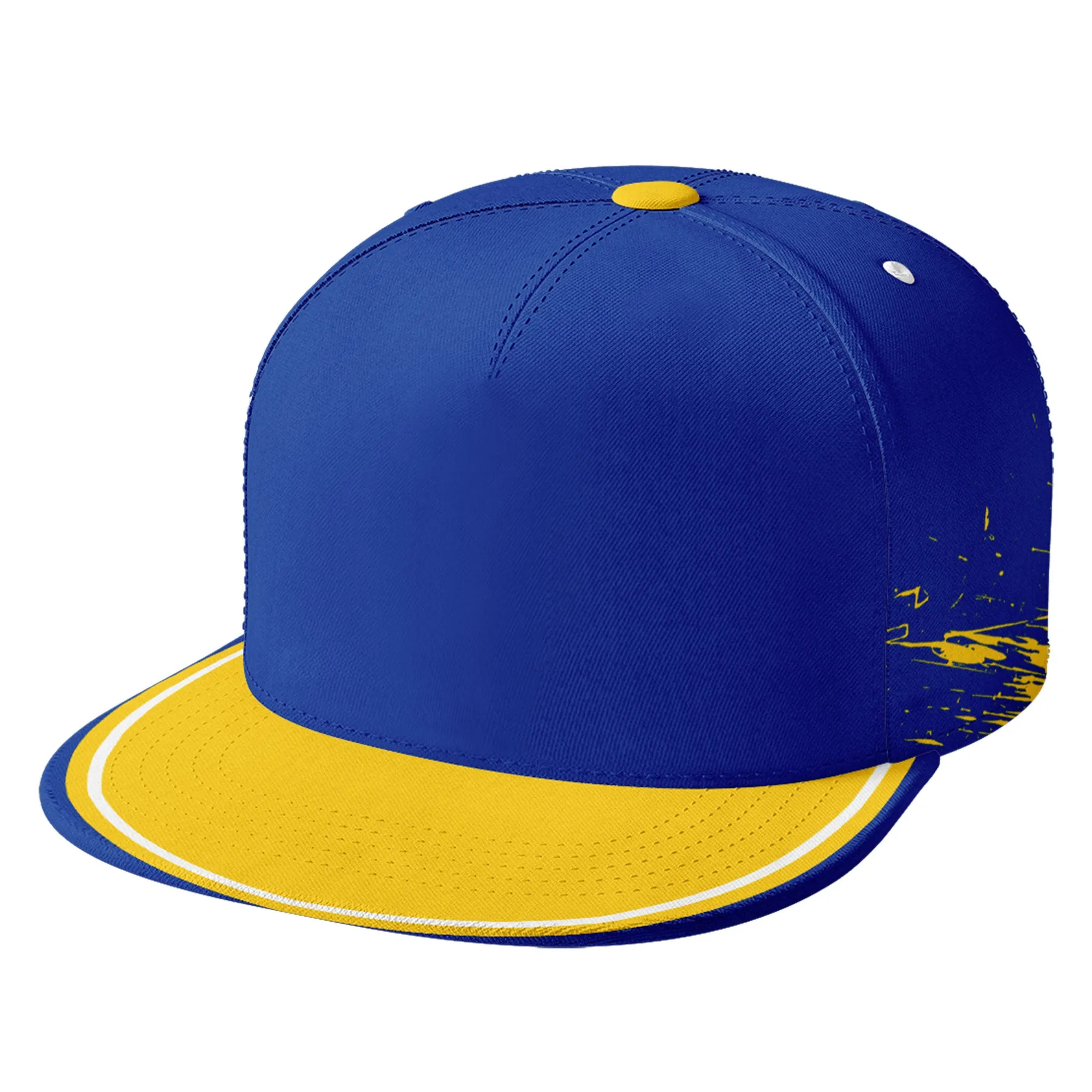 Custom Yellow Blue Los Angeles Hat Sport Design Cap Stitched Adjustable Personalized PR067B-D020261-15