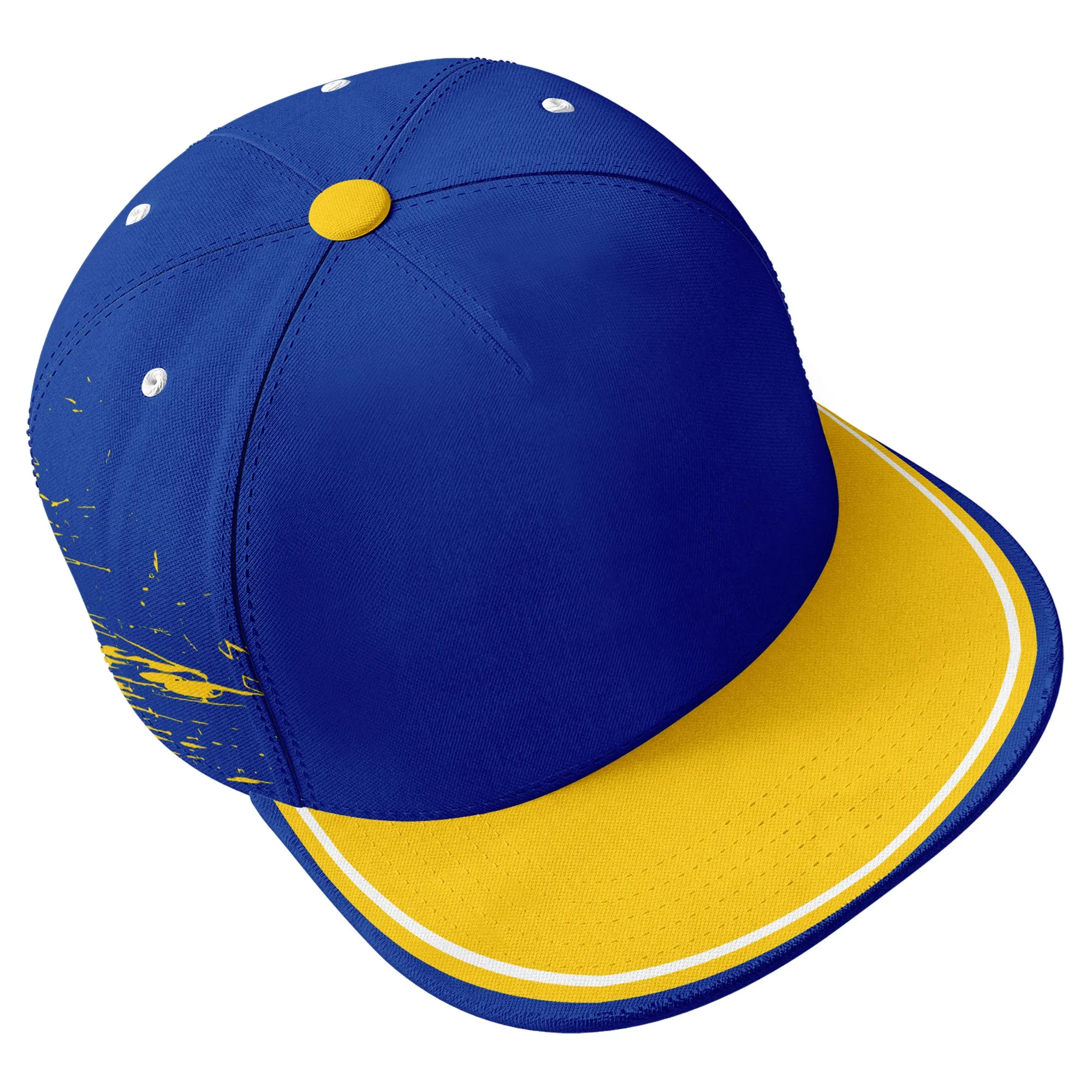 Custom Yellow Blue Los Angeles Hat Sport Design Cap Stitched Adjustable Personalized PR067B-D020261-15