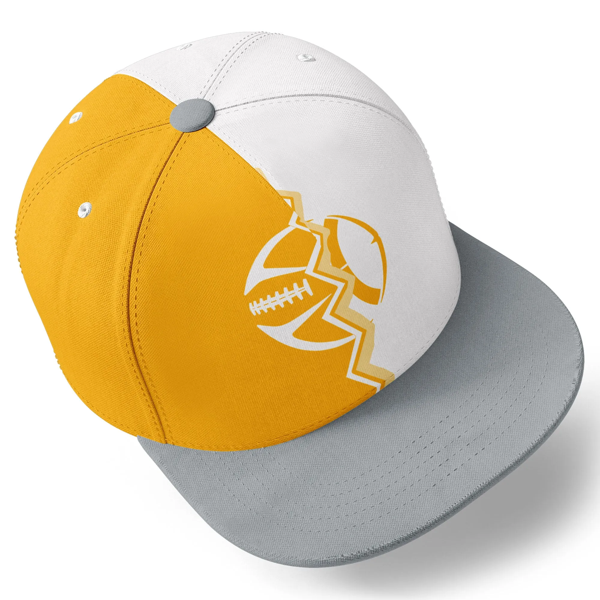 Custom Yellow White Pennsylvania Hat Sport Design Cap Stitched Adjustable Personalized PR067B-D028017-31