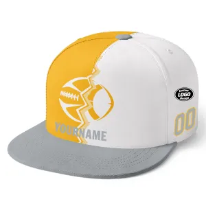 Custom Yellow White Pennsylvania Hat Sport Design Cap Stitched Adjustable Personalized PR067B-D028017-31