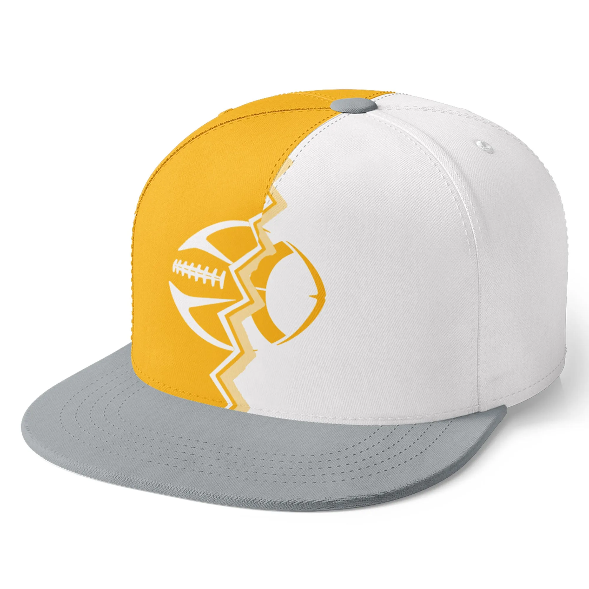 Custom Yellow White Pennsylvania Hat Sport Design Cap Stitched Adjustable Personalized PR067B-D028017-31