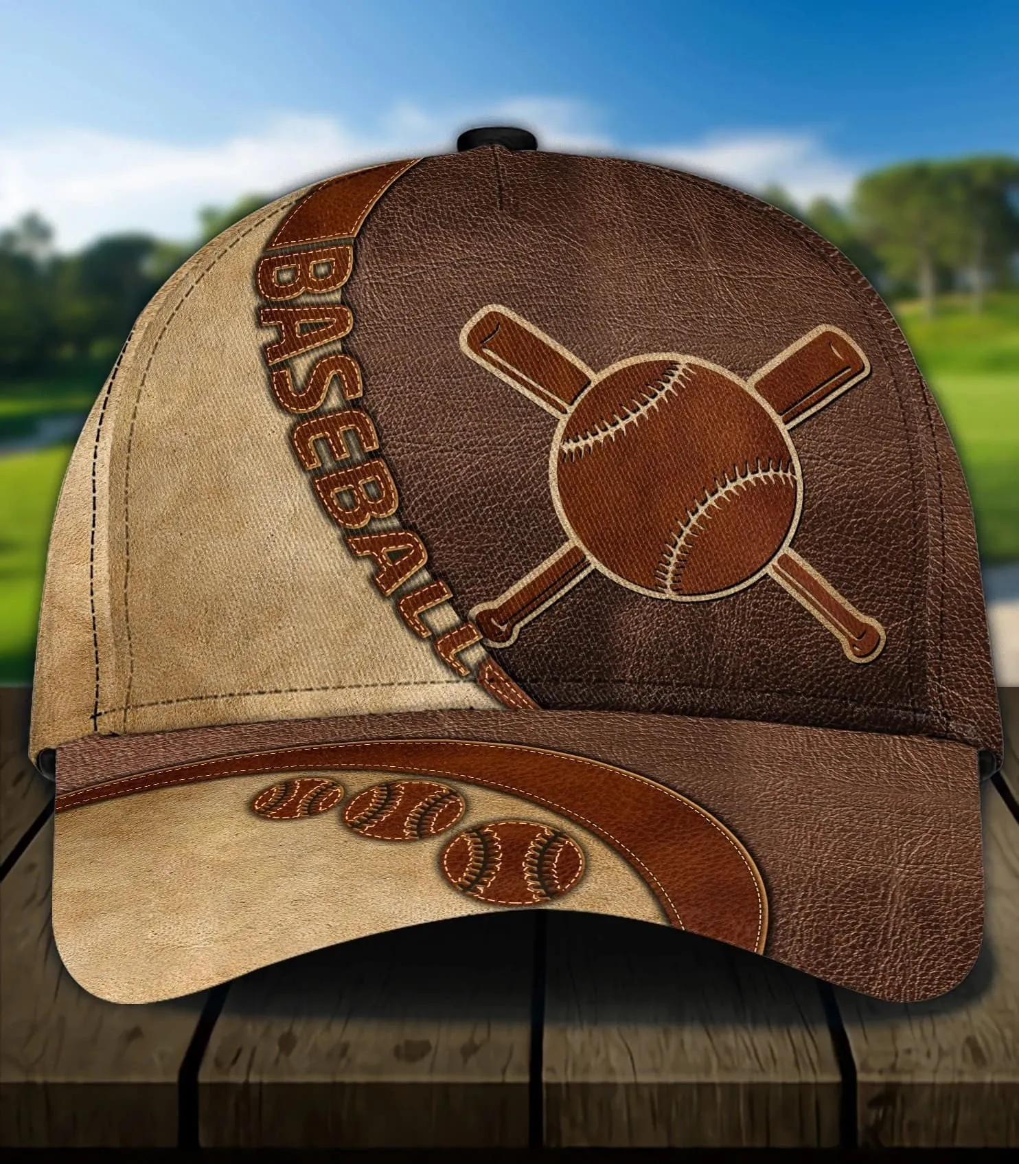 Customized Baseball Classic Cap for Friends, Glove and Baseball 3D Hat for Baseball Players