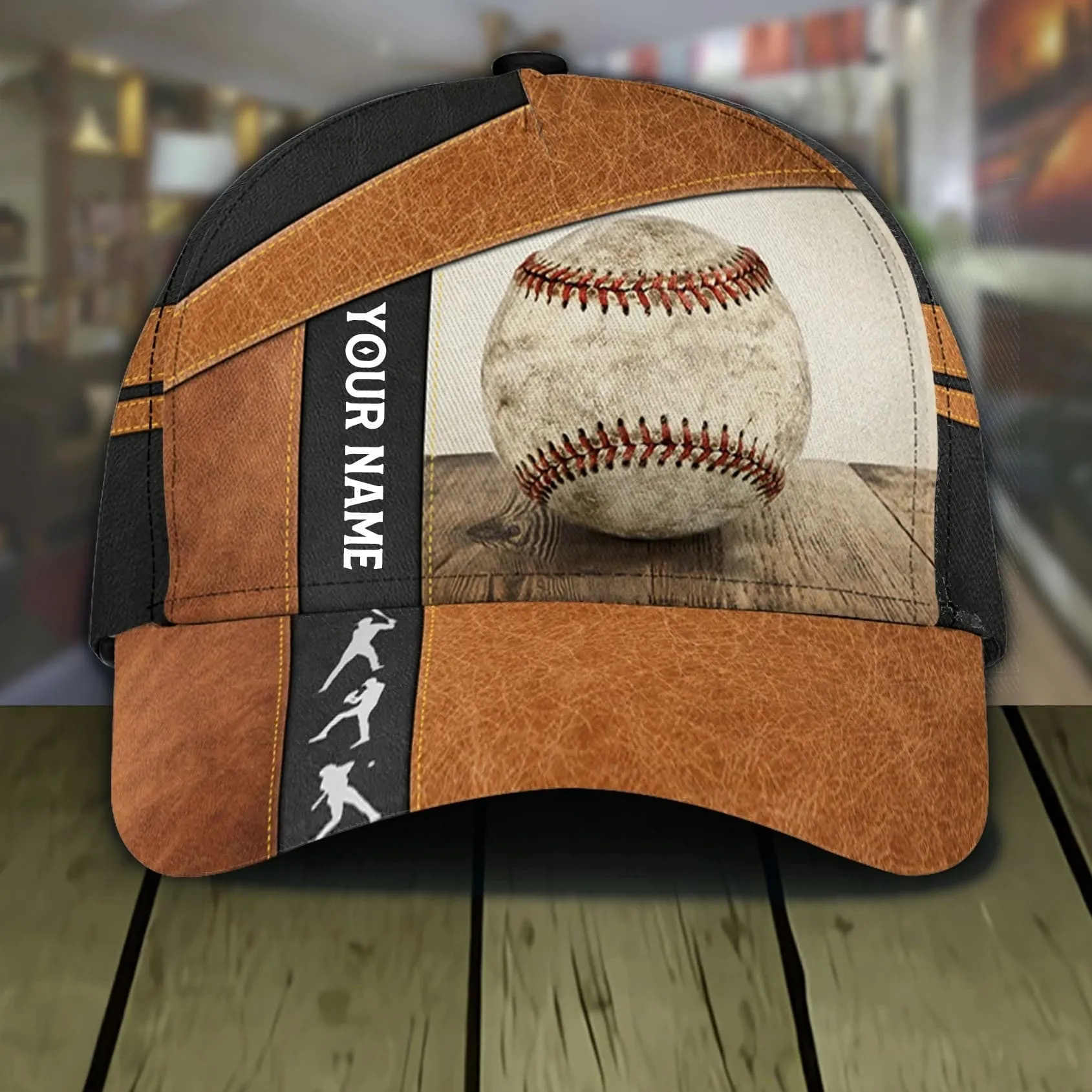 Customized Baseball Classic Cap for Friends, Glove and Baseball 3D Hat for Baseball Players