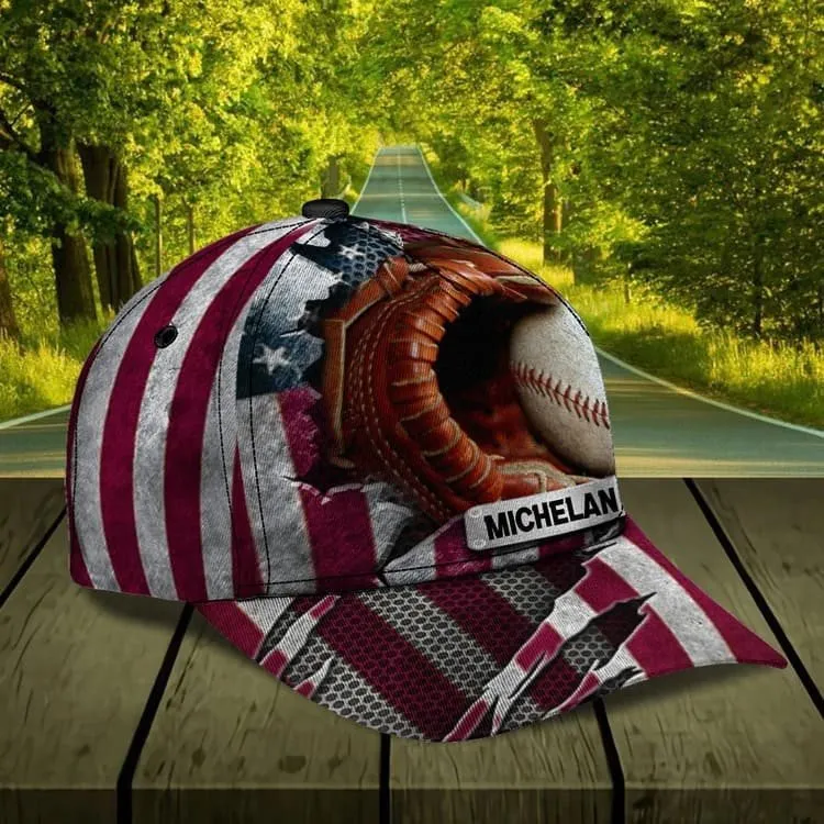 Customized Baseball Classic Cap for Friends, Glove and Baseball 3D Hat for Baseball Players