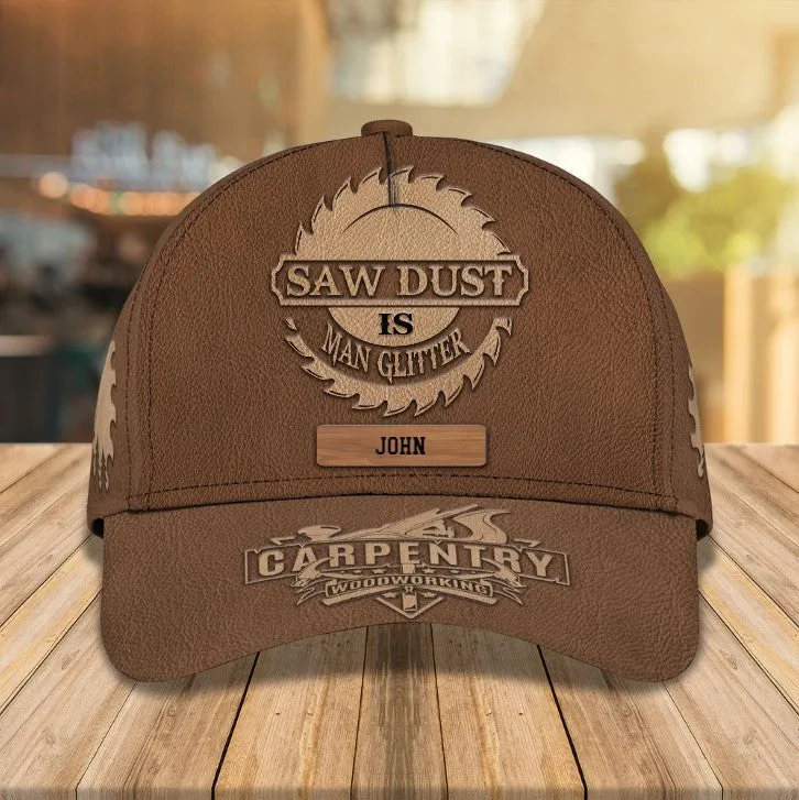 Customized Carpentry Logo 3D Vintage Cap for Man Who loves Carpentry, Carpenter Hat Gift for Daddy