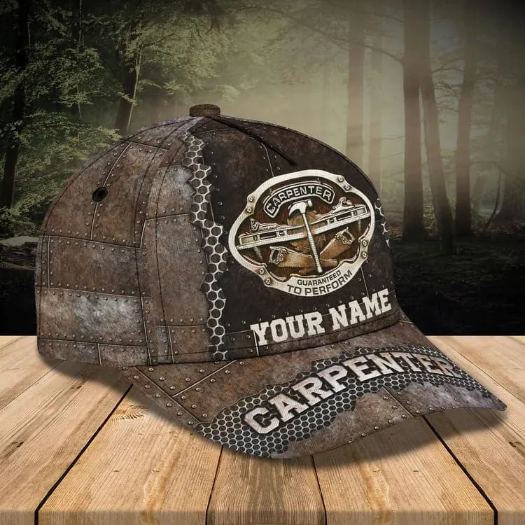 Customized Carpentry Logo 3D Vintage Cap for Man Who loves Carpentry, Carpenter Hat Gift for Daddy