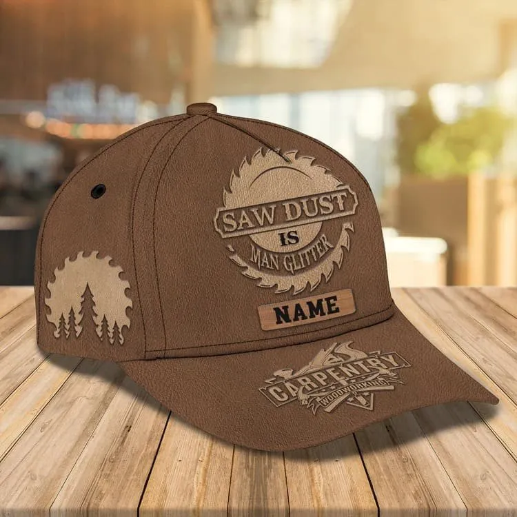 Customized Carpentry Logo 3D Vintage Cap for Man Who loves Carpentry, Carpenter Hat Gift for Daddy