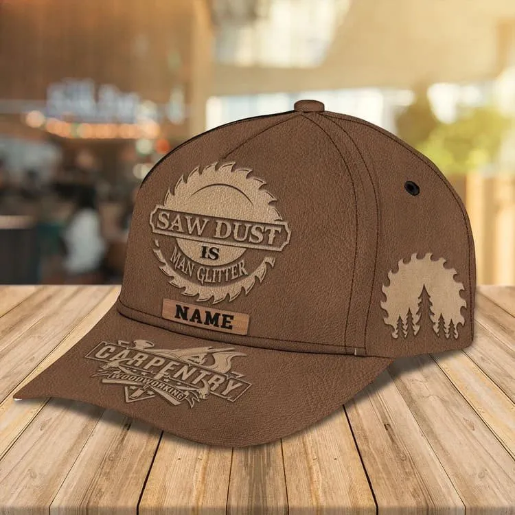 Customized Carpentry Logo 3D Vintage Cap for Man Who loves Carpentry, Carpenter Hat Gift for Daddy