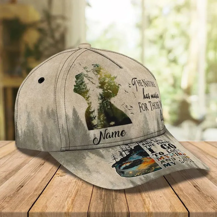 Customized Hiking Man 3D Classic Cap, Hiking Hat for Boyfriend - The Nature has music for Who listen Cap