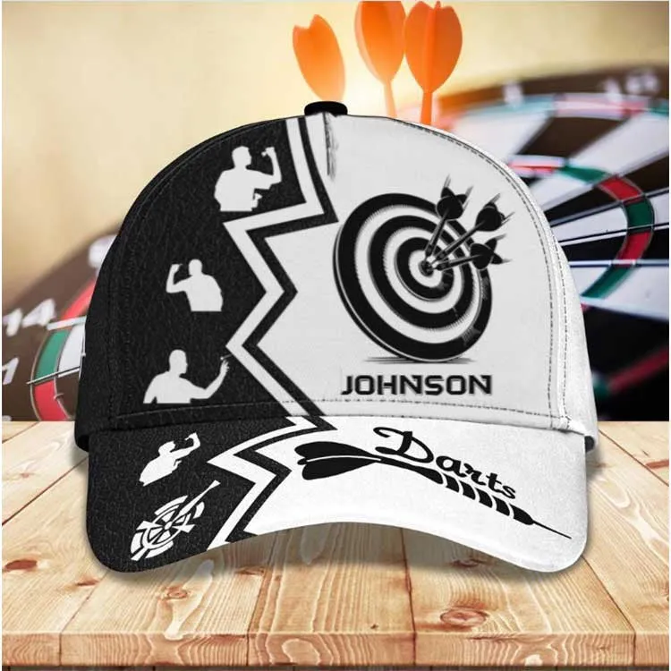 Customized Let's Play Dart 3D Baseball Cap for Her, Leather Pattern Dart Hat for Darts Lovers