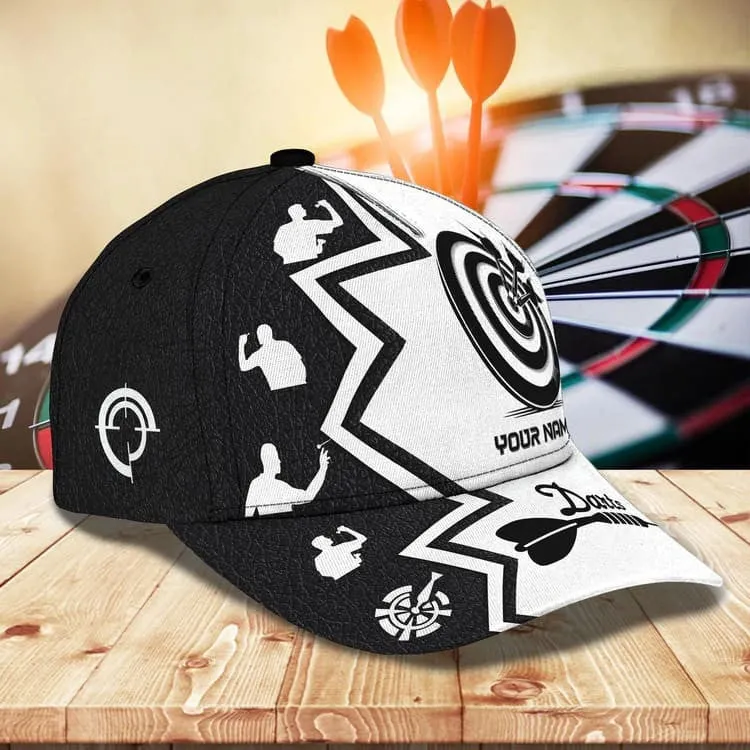 Customized Let's Play Dart 3D Baseball Cap for Her, Leather Pattern Dart Hat for Darts Lovers